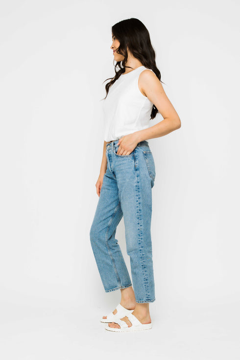 Ginny-Eyelet Gathered Tank